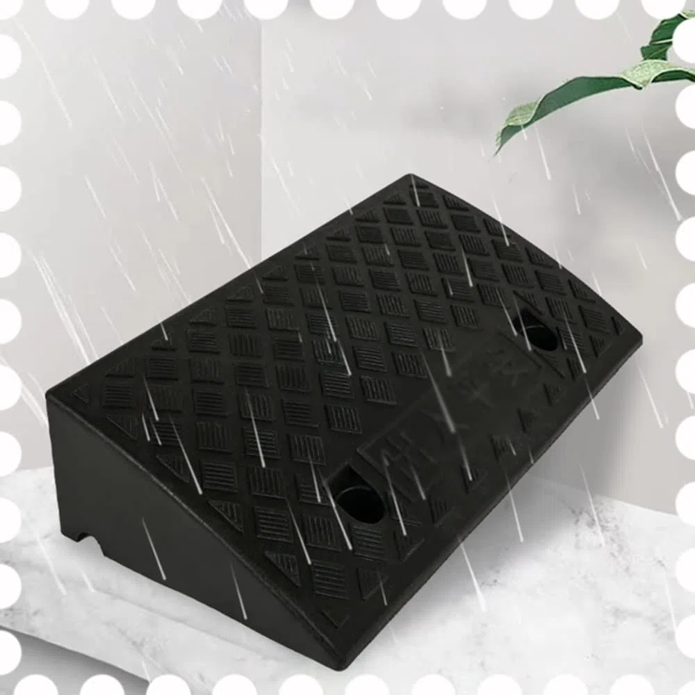 ZJIEX Rampa di Soglia in Gomma, Rampa per Marciapiede da Altezza 3-19cm, Rampa per Sedia A Rotelle, Rampa di Carico per Impieghi Gravosi, ​Auto, Scooter, Bici (Color : Black, Size : 50x50x19cm)