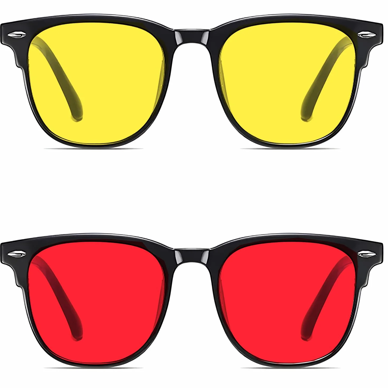 Solmoon Occhiali Luce Blu Donna Uomo Set 2 Giallo Rosso Anti Luce Blu Computer Monitor