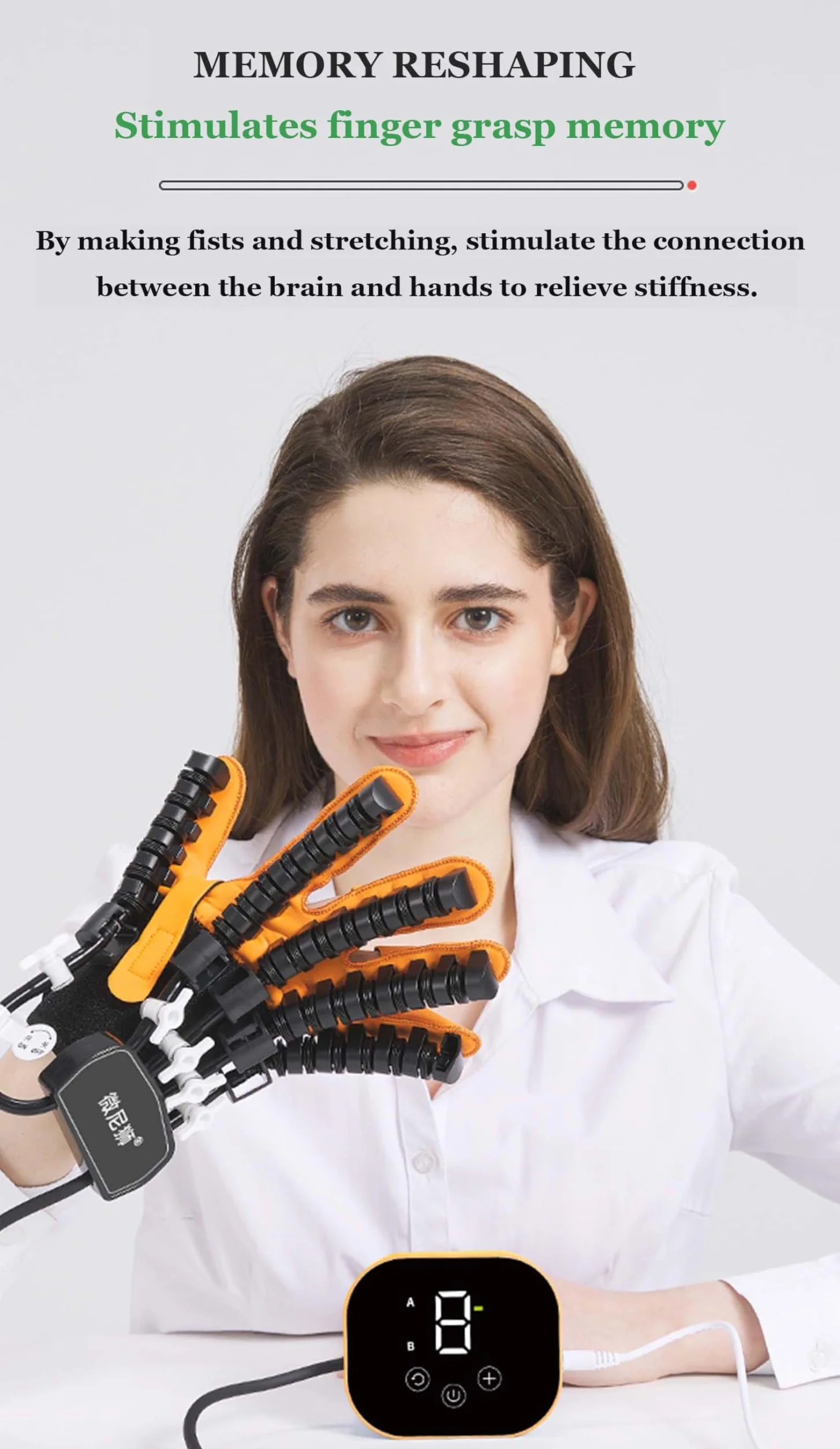 Guanti per Riabilitazione della Mano robotica per Ictus, Dispositivo di Allenamento delle Dita con Forza Regolabile per Il Recupero dell'emiplegia
