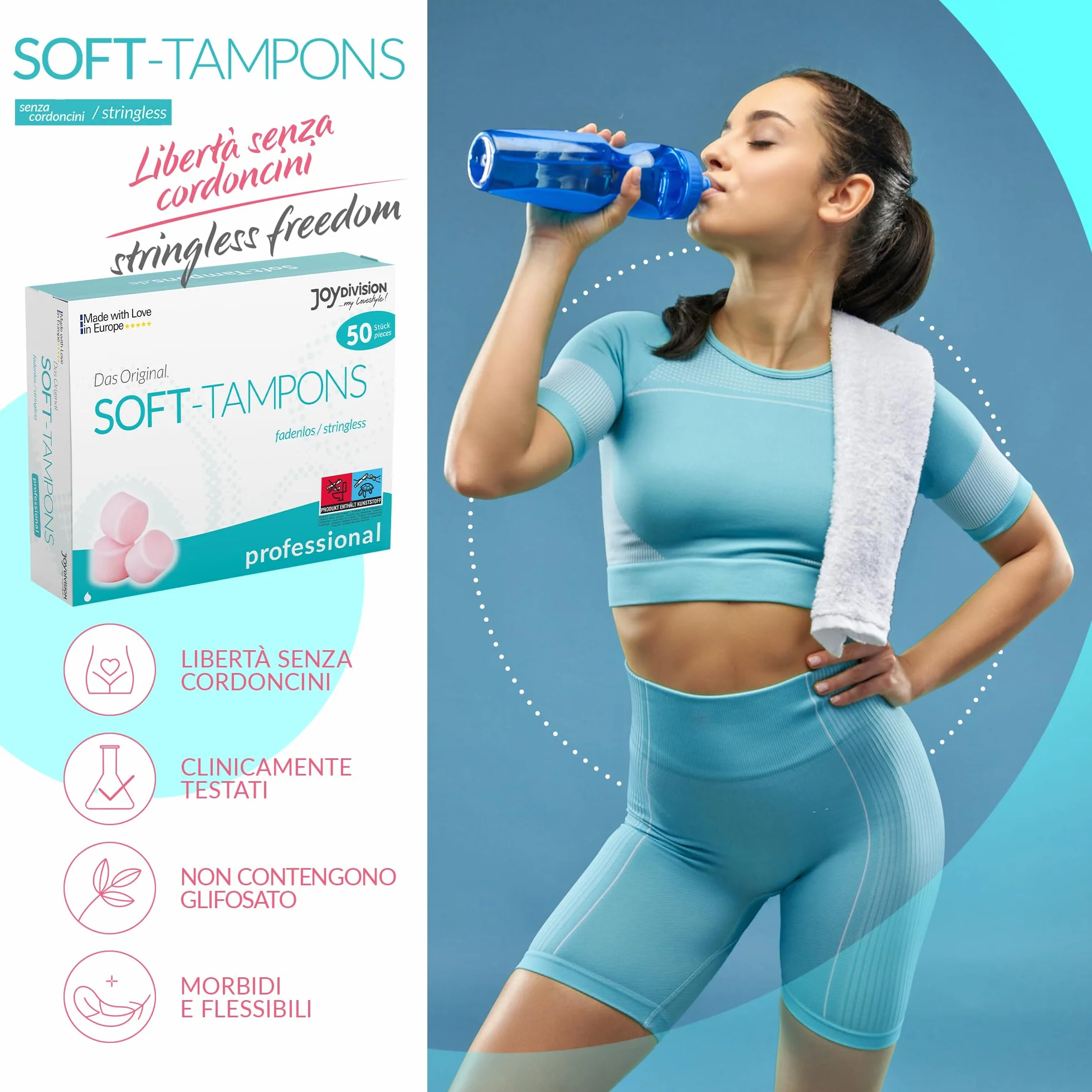JOYDIVISION Soft Tampons Professional Filamless Tampon Box of 50