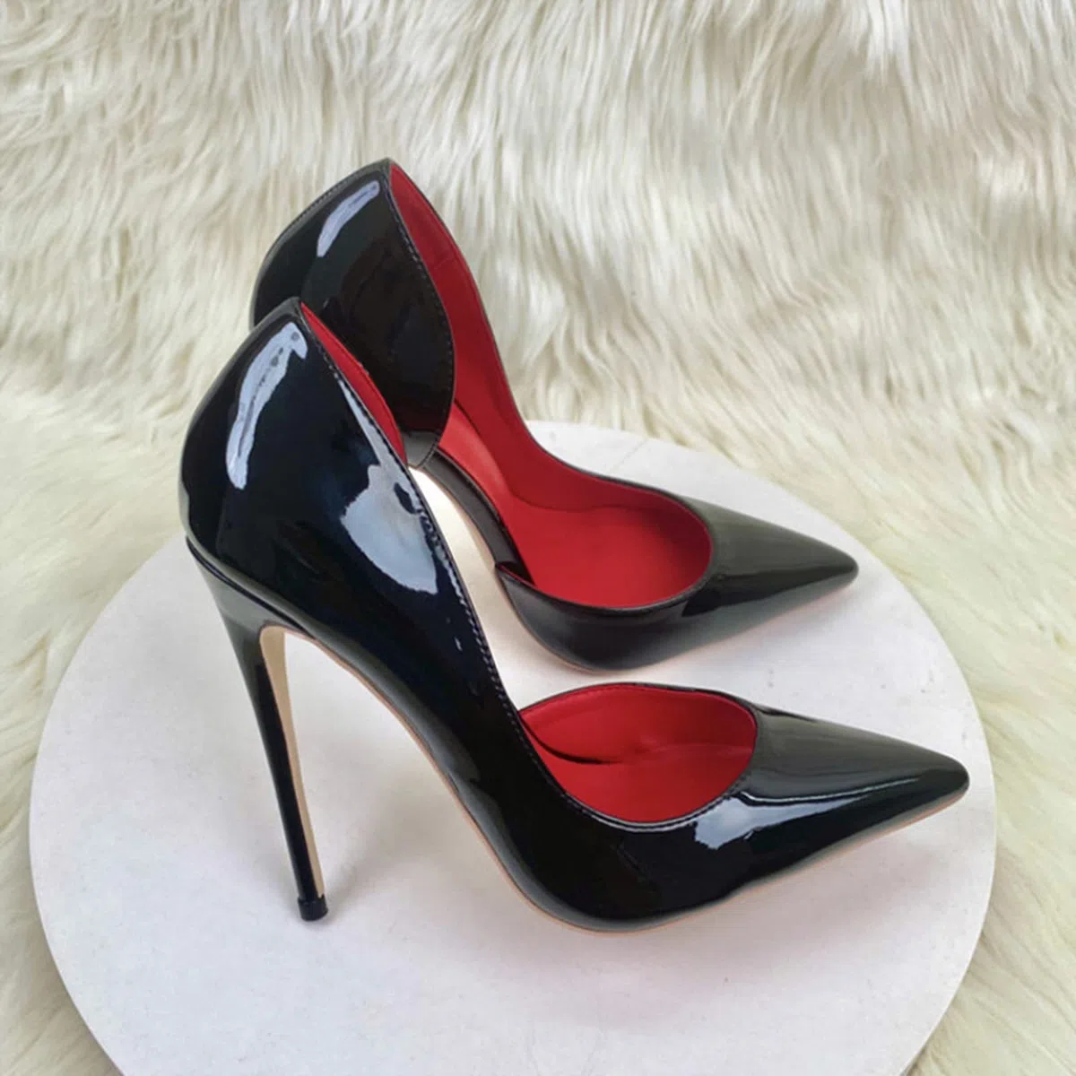 12CM/4.72IN Sexy Vernice A Punta Tacchi Alti Scarpe Fetish Tacchi A Spillo Discoteca Pole Dance Festa di Nozze Scarpe da Ballo
