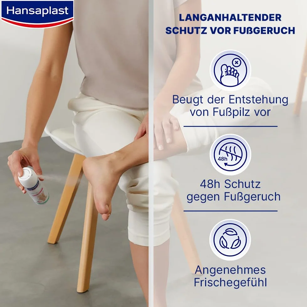 Hansaplast Deodorante 2 in 1 per Piedi 150 ml Antibatterico Spray