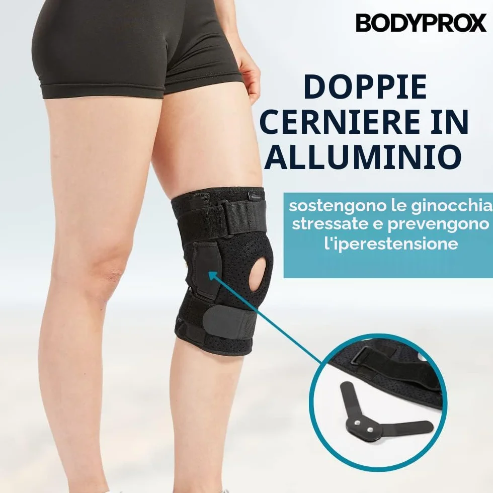 Bodyprox Ginocchiera con cerniere supporto ginocchio lesioni legamento crociato anteriore
