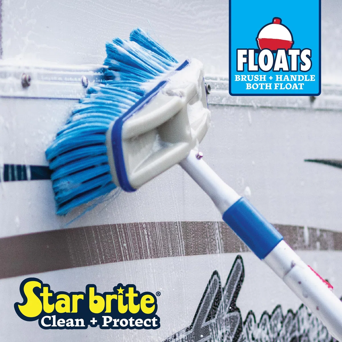 STAR BRITE Kit di spazzole telescopiche Deluxe – Manico allungabile in Alluminio aeronautico, setole morbide o Medie, galleggia in Caso di Caduta, Design ergonomico, Pulizia Multi-Superficie