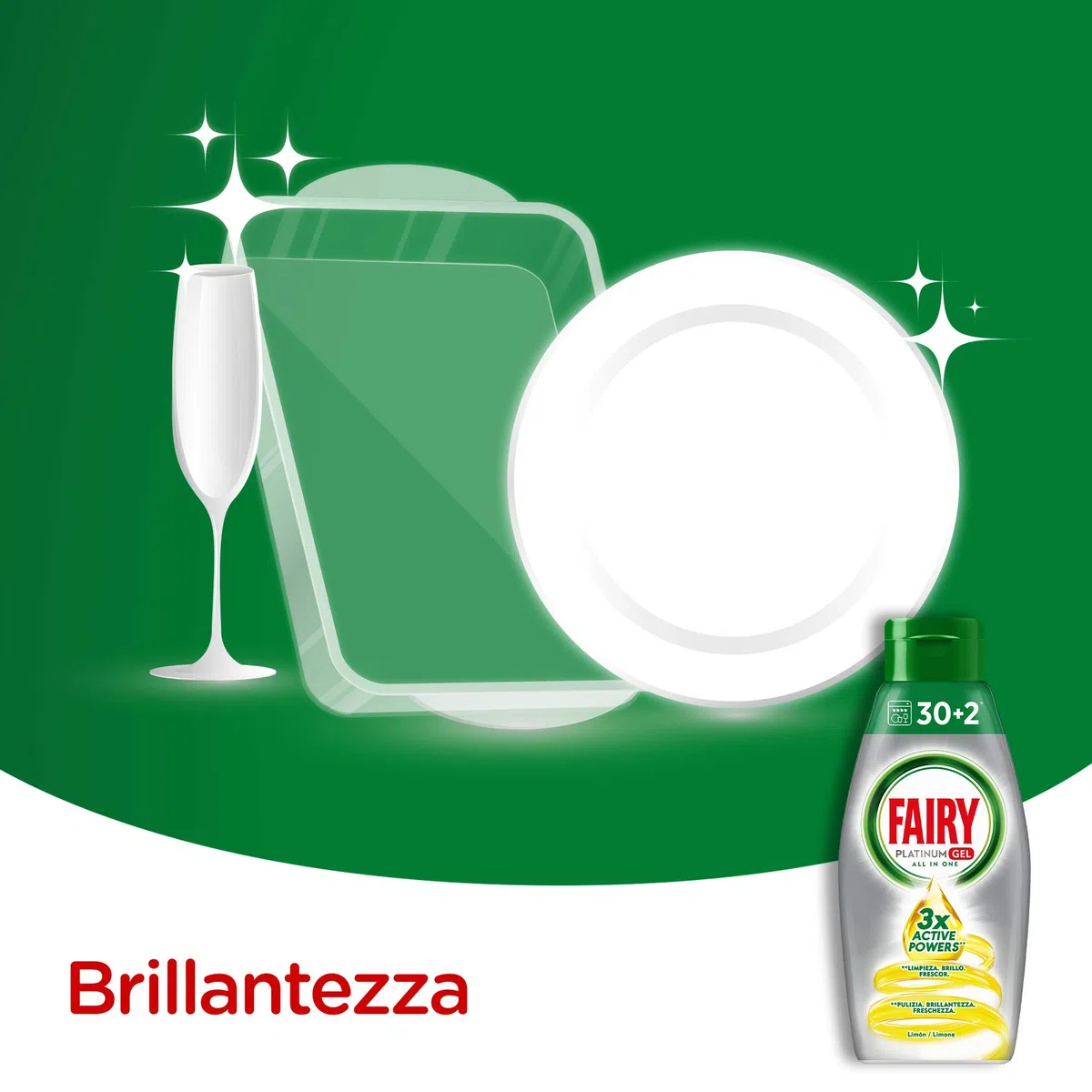 Fairy Gel Detersivo Lavastoviglie - 384 Lavaggi - 12 bottiglie da 32 lavaggi - Limone