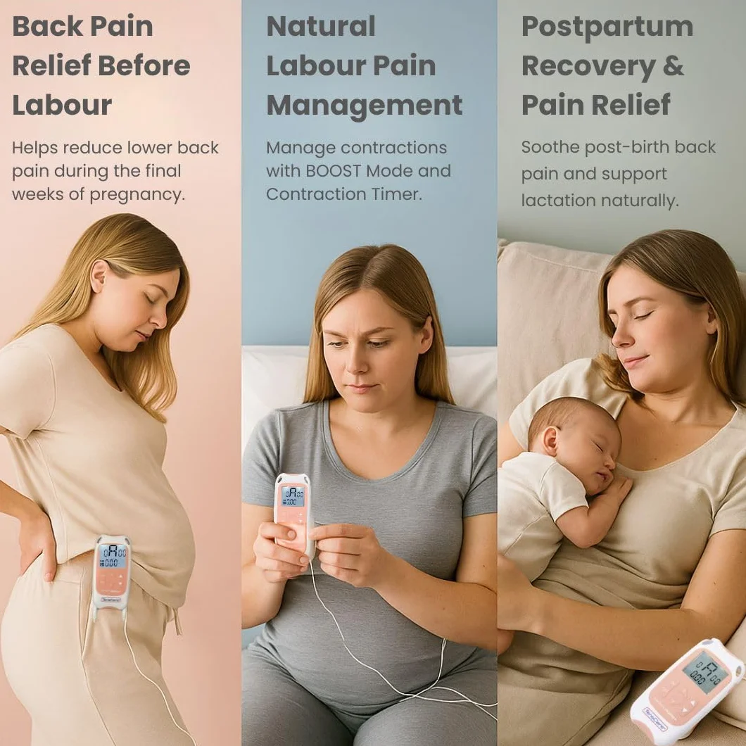 TensCare Perfect Mama+ - Sollievo dal dolore senza farmaci durante il travaglio utilizzando la tecnologia TENS. con registro del lavoro e timer di contrazione per aiutare a monitorare la progressione