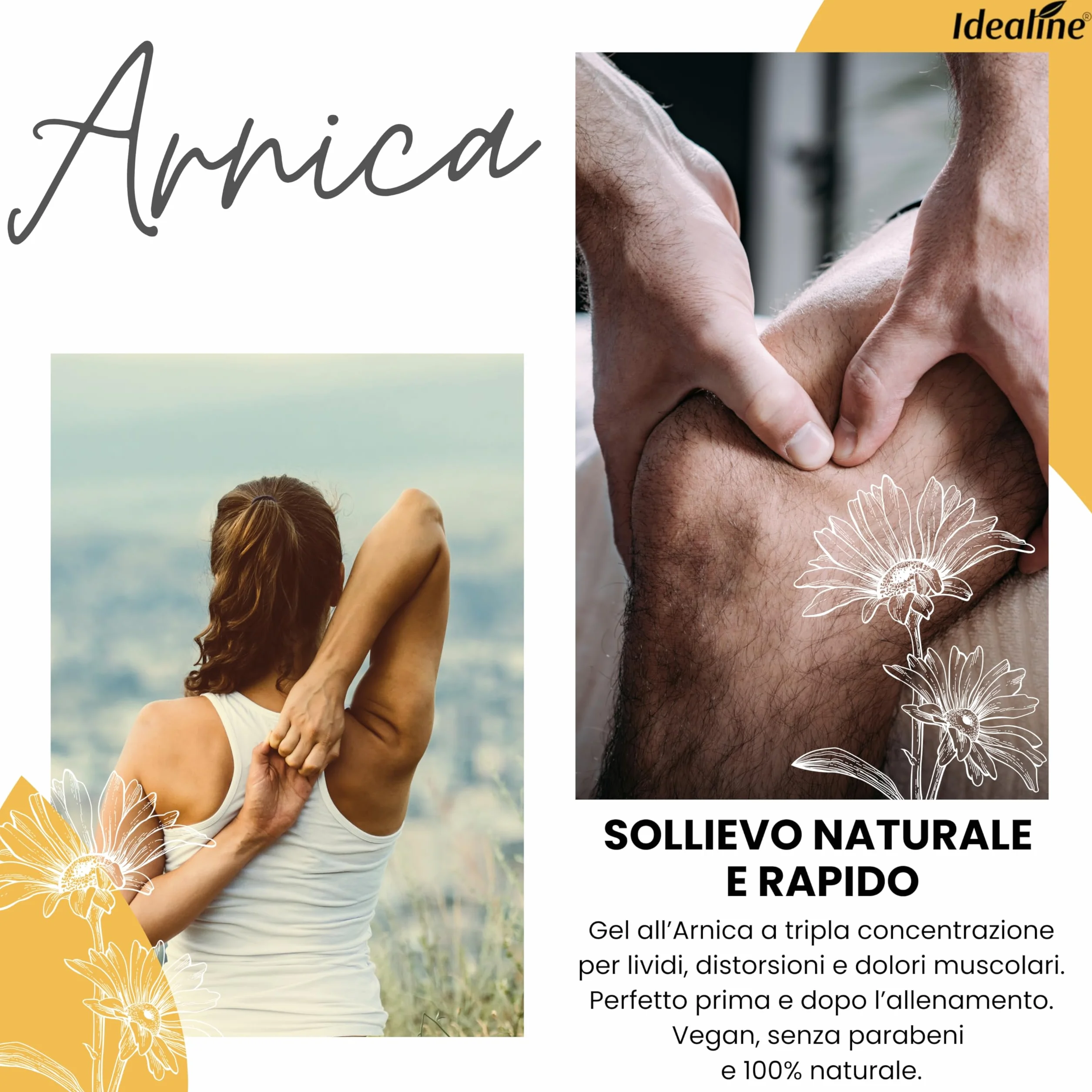 Arnica Gel Extra Forte 500ml Arnica Montana Made in Italy per Muscoli e Articolazioni