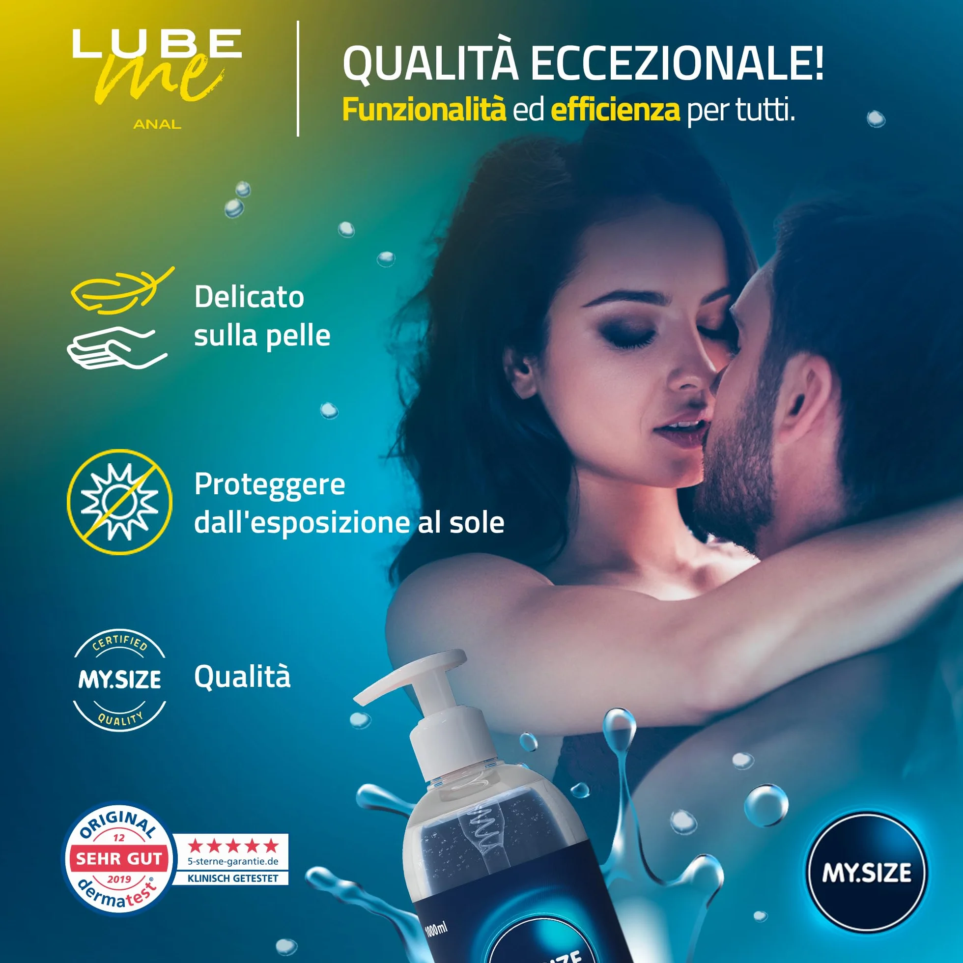 MY.SIZE Lube Me gel lubrificante Premium Anale 1000 ml lubrificante extra viscoso a base acqua