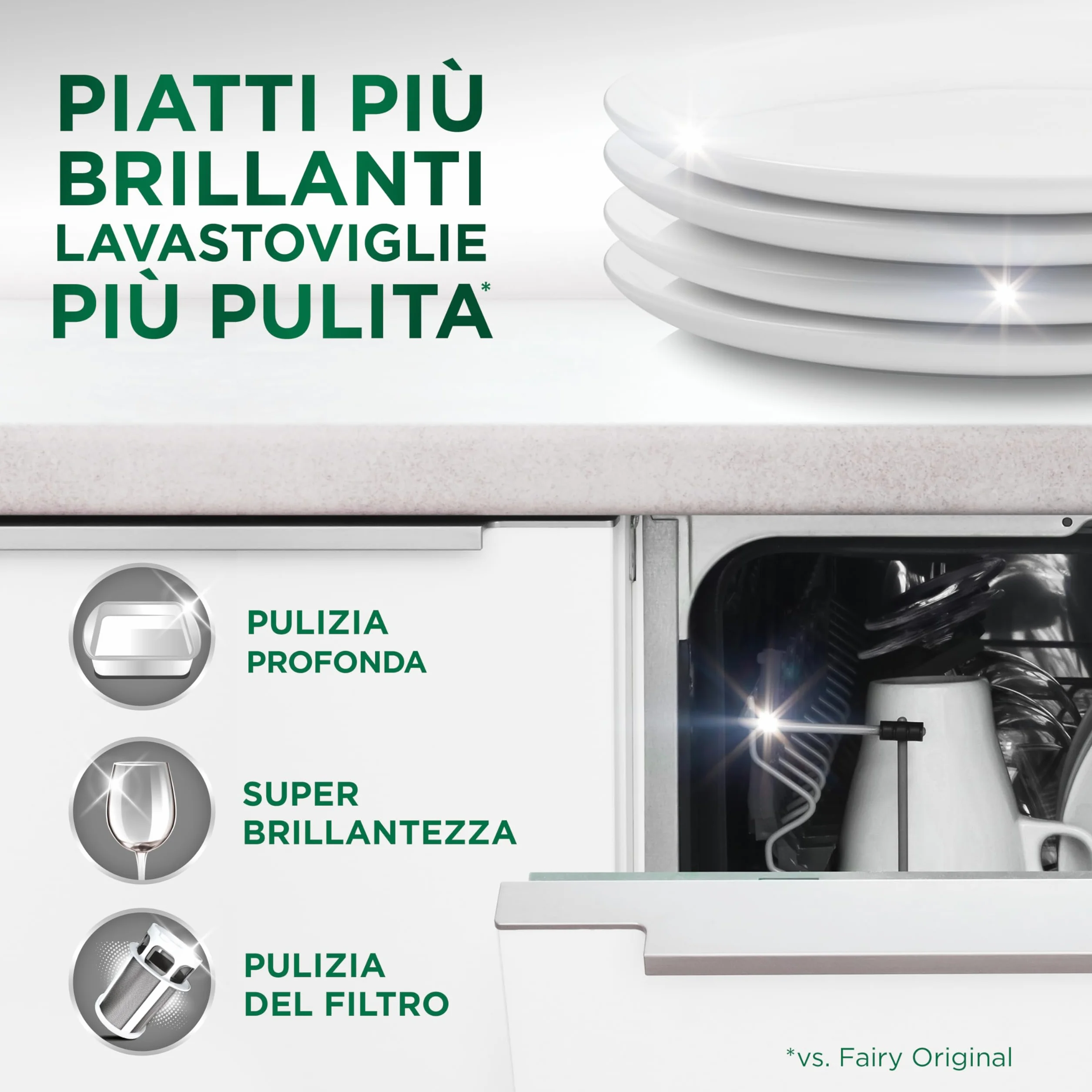 Fairy Platinum Detersivo Pastiglie Lavastoviglie Brillantante, 180 Capsule, Limone