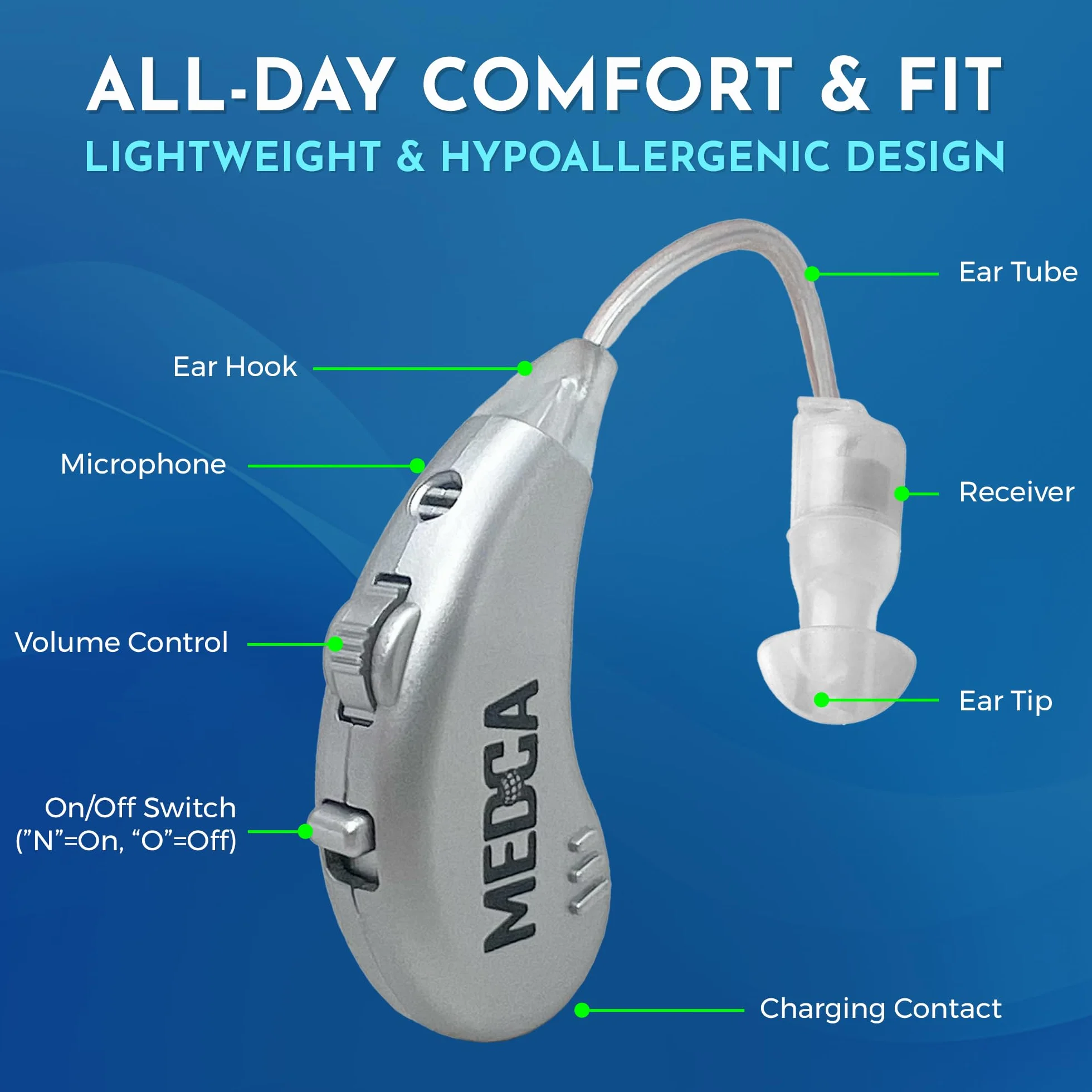 MEDca Premium Active Modello "JH -339SI" per sport e attività all'aperto, (argento)