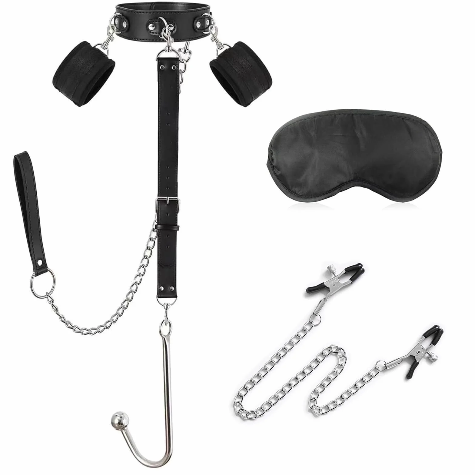 BDSMJOY Manette con Gancio Anale Set Bondage Duro Giocattoli Sessuali per Coppie