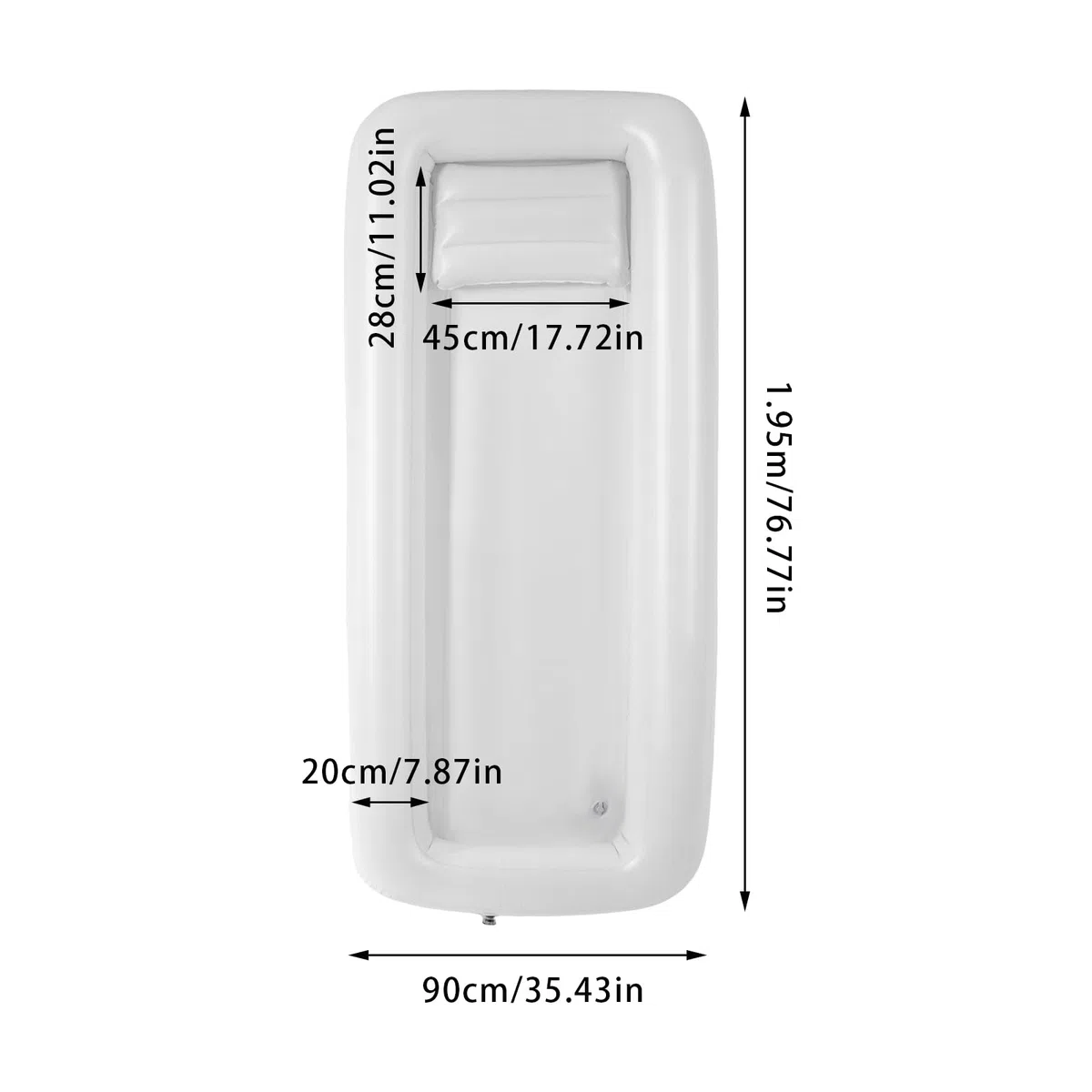Set di vasche da doccia gonfiabili mediche, sistema doccia portatile a letto con pompa, semplice aiuto per il bagno a letto per disabili/anziani (195 x 90 cm)