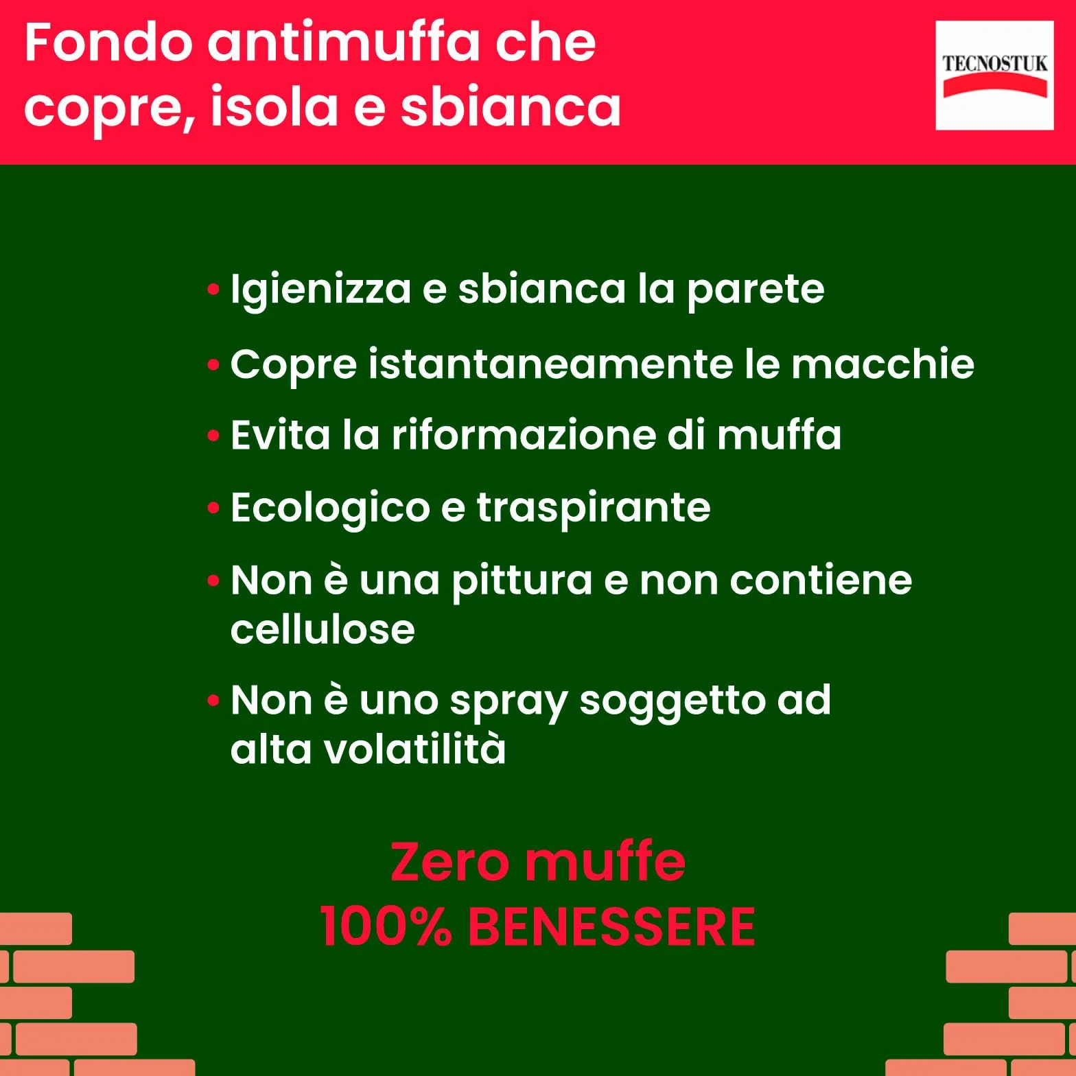 Tecnostuk Muffa K.O. Fondo Antimuffa Igienizzante 1L do ścian i sufitów