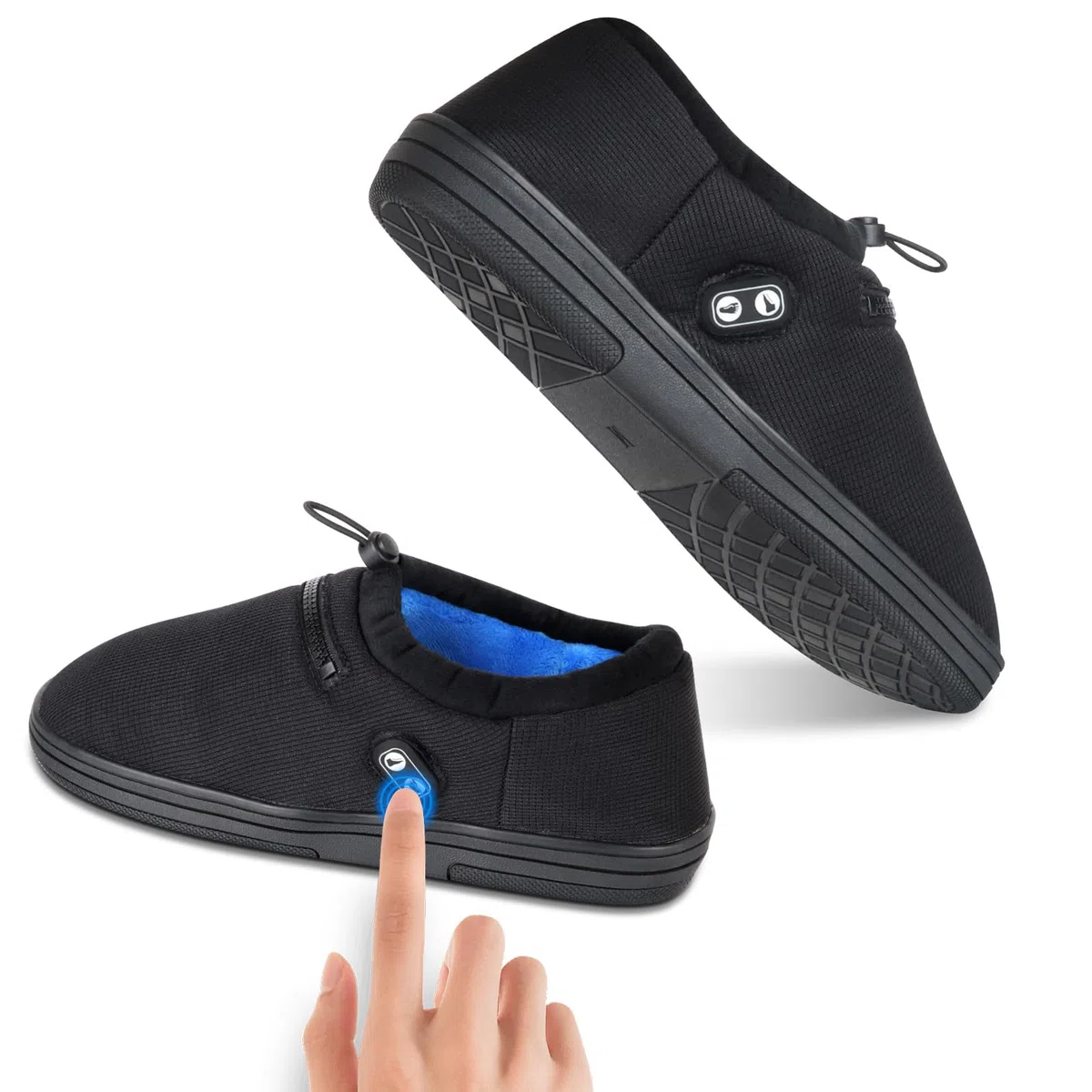 Amiable Pantofole Riscaldate, Pantofole Elettriche con 7,4 V, 3000 mAh, Batteria, Funzione Anti-Touch, 4 Livello Scarpe Riscaldate per Mantenere i Piedi Caldi