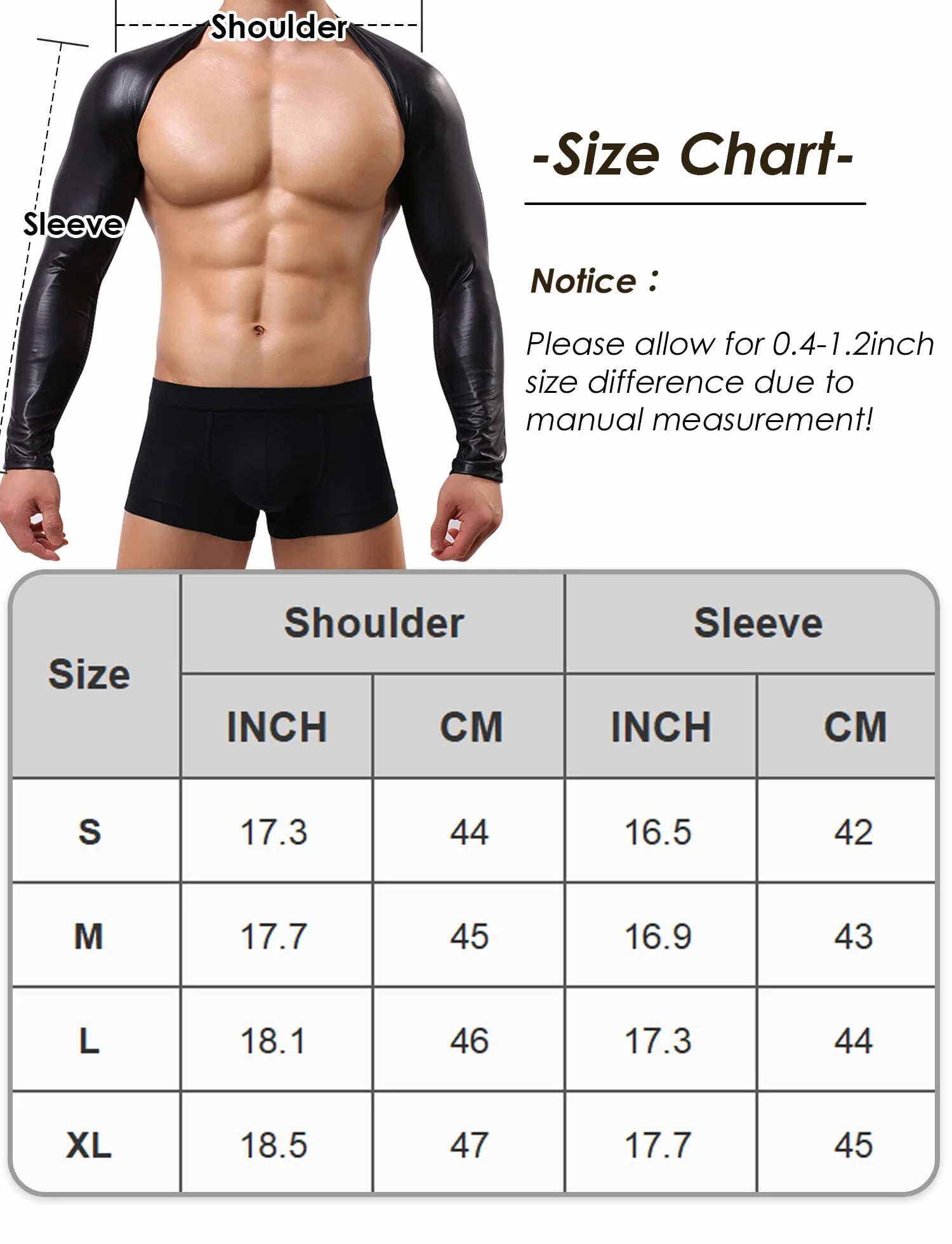 AIEOE Maglia intima da uomo metallizzata lucida crop top giacca a spalla palcoscenico clubwear