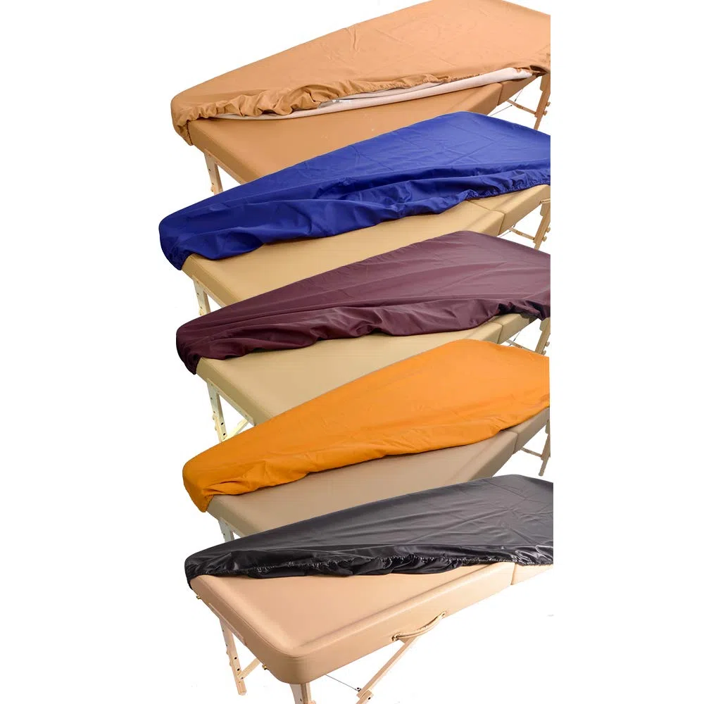 Copri lettino da massaggio impermeabile e oleorepellente in poliuretano per lettino da massaggio con elastico Rivestimento in PU per lettino terapeutico (beige)