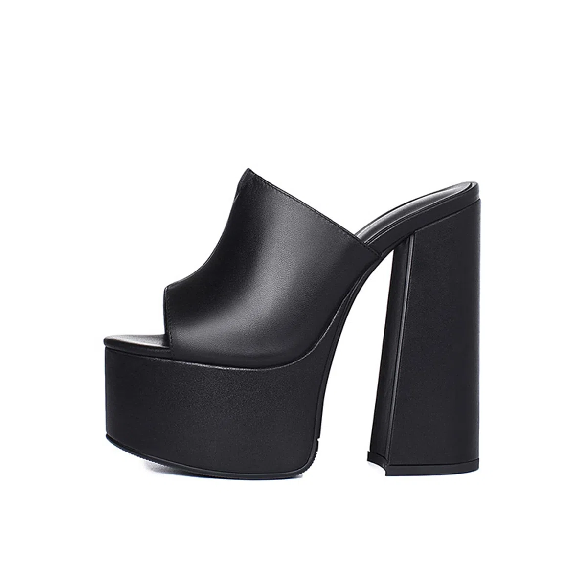 15CM Spessore Tacco Alto Sandali Doppia Piattaforma Slip-on Pantofole Aperte Punta Rotonda Comodi Sandali Estivi