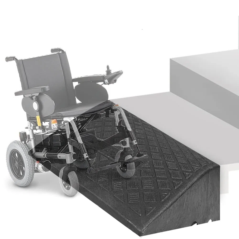 ZJIEX Rampa di Soglia in Gomma, Rampa per Marciapiede da Altezza 3-19cm, Rampa per Sedia A Rotelle, Rampa di Carico per Impieghi Gravosi, ​Auto, Scooter, Bici (Color : Black, Size : 50x50x19cm)