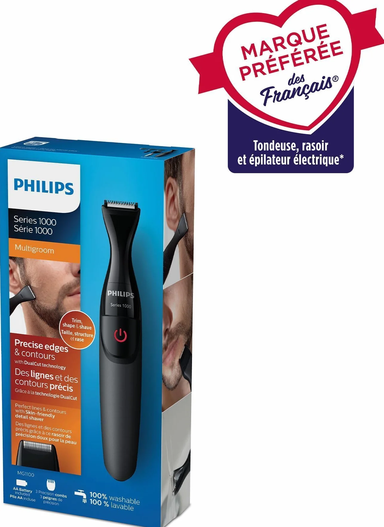Philips MG1100/16 Serie 1000 Rifinitore di Precisione per Barba