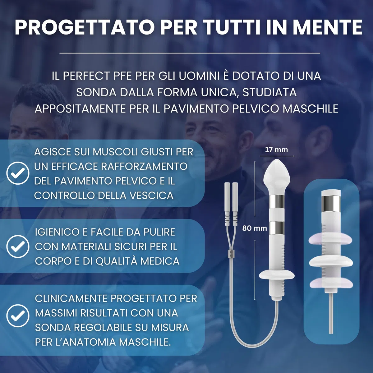 TensCare Perfect PFE Men–Per il Pavimento Pelvico Maschile-Contro l'incontinenza e la disfunzione erettile allenando e rinforzando i muscoli pelvici con la Tecnologia TENS e EMS Kegel
