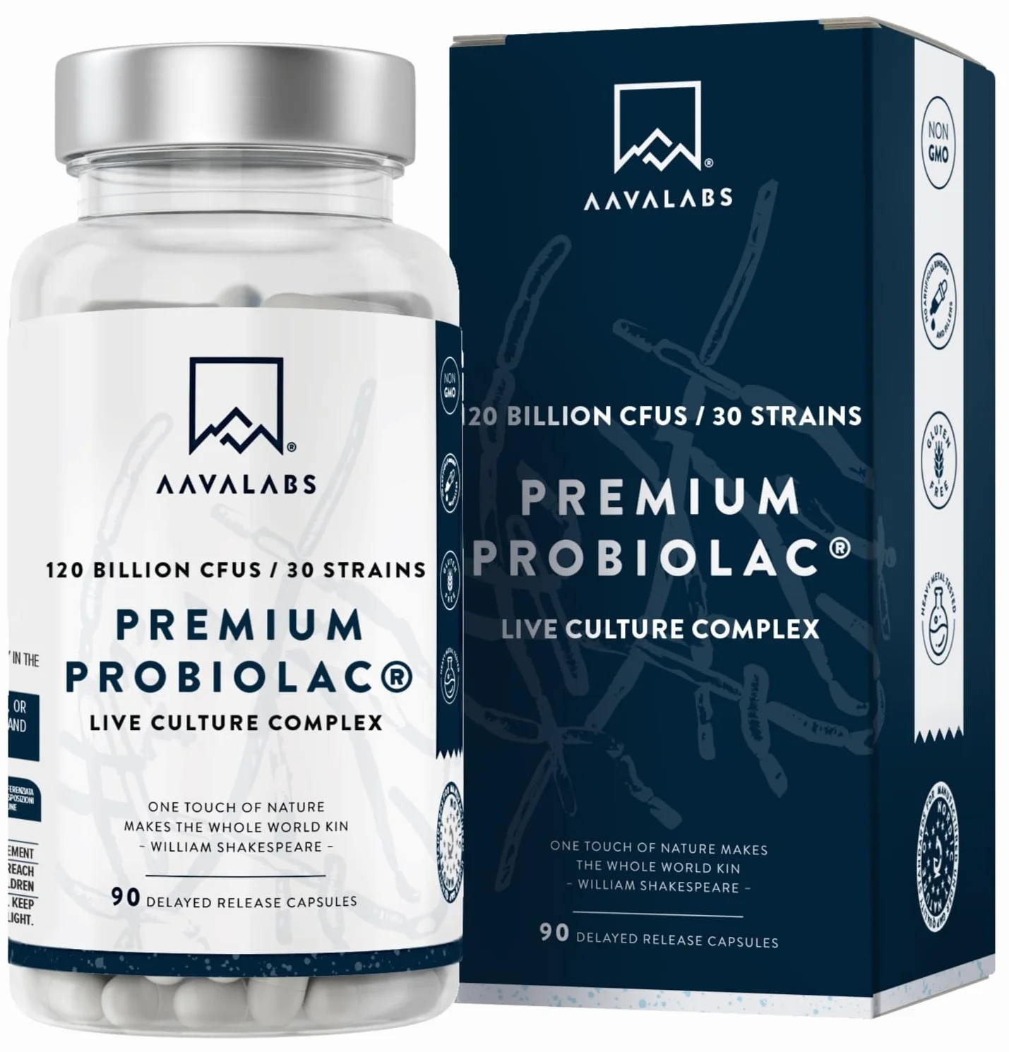 Probiotici 120 Miliardi UFC 30 Ceppi Batterici Lactobacillus Crispatus Acidophilus Gasseri 90 Capsule