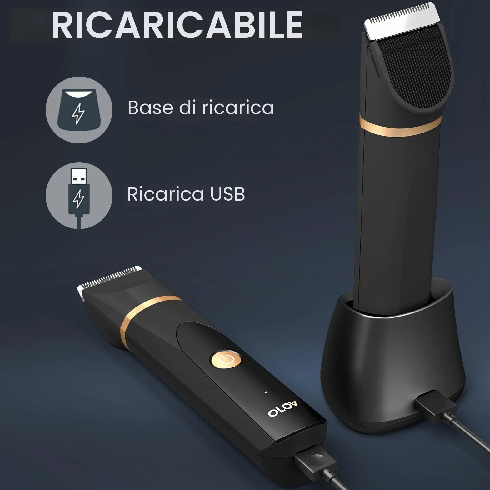 OLOV Rasoio Elettrico Corpo Uomo, Rifinitore con Lame In Ceramica, Waterproof Asciutto Bagnato