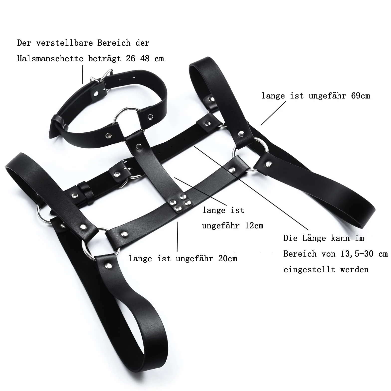 Imbracatura toracica in pelle da uomo Punk Cinturino pettorale regolabile Bondage Costumi da festa cosplay