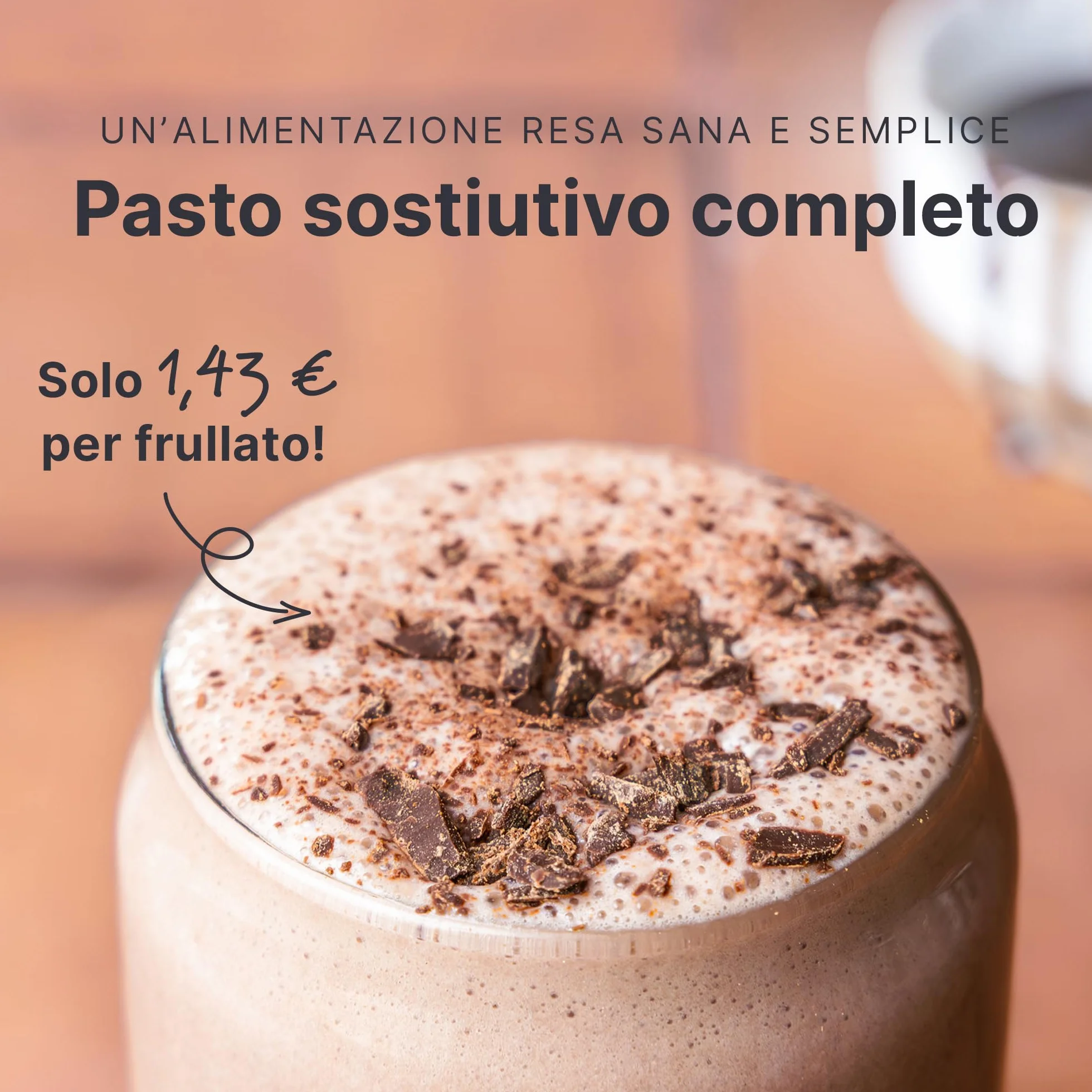 SHEKO Frullato sostitutivo di base 21 porzioni Alto contenuto proteico Gusto naturale Cioccolato 378 g